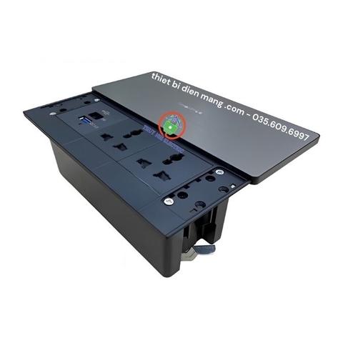 Hộp ổ cắm âm bàn nắp trượt Sinoamigo STS-5-SC02SS