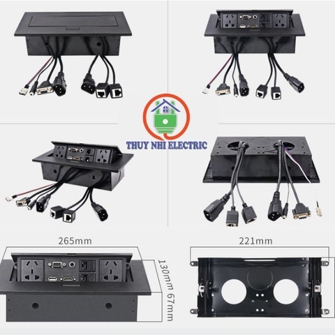 Hộp Ổ Cắm Điện Âm Bàn HDMI/VGA/LAN/USB Tenko TK-AS01DN