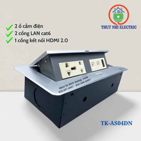 Hộp ổ cắm âm bàn TENKO TK-AS04DN