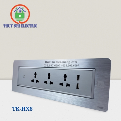 Hộp Ổ Cắm Điện Âm Bàn Tenko Tích Hợp Sạc Không Dây TK-HX6