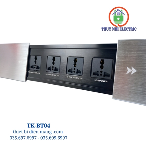 Hộp Ổ Điện Âm Bàn Tenko TK-BT04 – Nắp Trượt 2 Chiều Hiện Đại