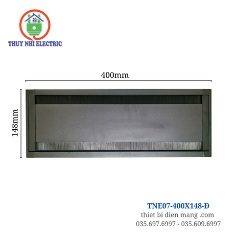 Nắp Âm Bàn Nhôm TNE07-400X148-Đ - nắp lật 2 hướng màu đen