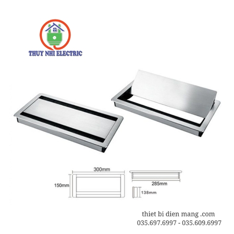 Nắp âm bàn trượt 2 hướng TNE07-300X150-XX- Nhôm xước