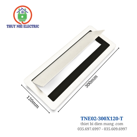 Nắp hộp luồn dây điện âm bàn trắng 120x300 (TNE02-300X120-T)