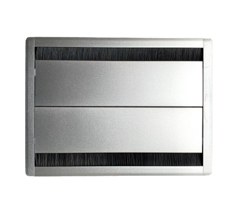 Nắp nhôm mặt bàn luồn dây 2 hướng có giảm chấn 300x220 TNE21-300X220-X