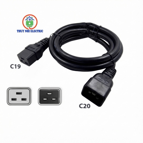 Dây Nguồn C19-C20 Novalink NV-56002A (2m) – 15A Chuẩn UL