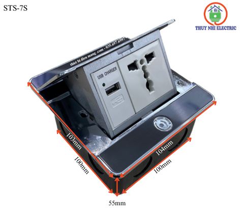 Ổ cắm âm sàn Sinoamigo STS-7S ( màu bạc )