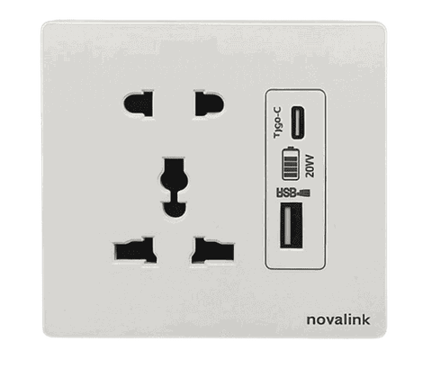Ổ Cắm Điện Âm Tường USB A-C Novalink NV-SW1AC