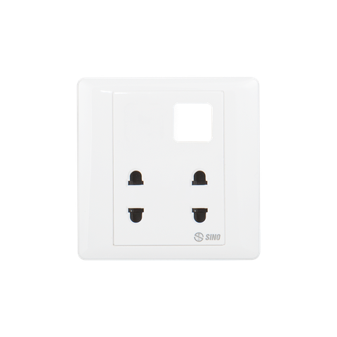 Ổ cắm điện đôi 2 chấu với 1 lỗ Sino S986U2X