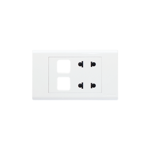 Ổ cắm điện đôi 2 chấu với 2 lỗ S186U2XX