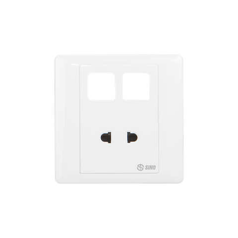 Ổ cắm điện đơn 2 chấu với 2 lỗ Sino S986UXX