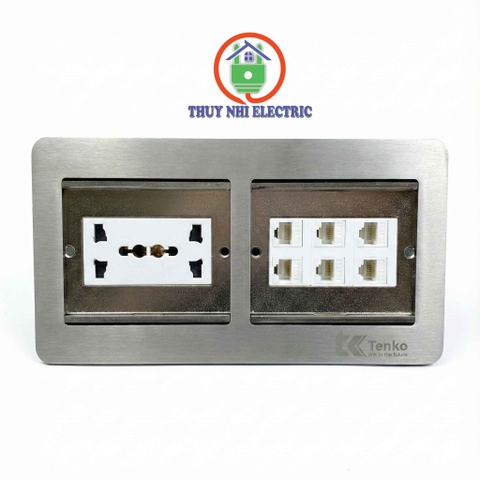 Hộp ổ cắm điện âm sàn Tenko TK-DS-211S03 (6 Ổ LAN)