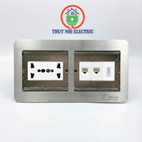 Hộp ổ cắm điện âm sàn Tenko TK-DS-211S01 (thép chống gỉ)