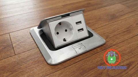 Ổ Cắm Âm Sàn Chống Nước Tenko TK-J02-19 (Màu Bạc)