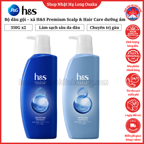 BỘ GỘI - XẢ H&S PREMIUM SCALP & HAIR CARE DƯỠNG ẨM TRỊ GÀU - 4987176143273