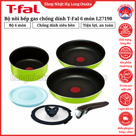 BỘ NỒI BẾP GAS CHỐNG DÍNH T-FAL 6 MÓN L27190 - 3168430242654