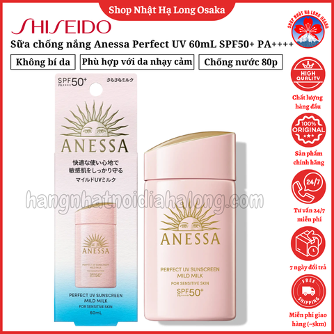 SỮA CHỐNG NẮNG ANESSA PERFECT UV SUNSCEEN MILD MILK SPF50+ PA++++ 60ML DÀNH CHO DA NHẠY CẢM - 4909978131586
