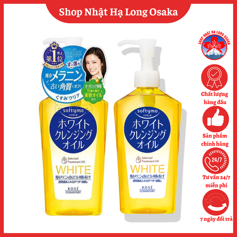 DẦU TẨY TRANG KOSÉ SOFTYMO WHITE CLEANSING OIL LÀM SẠCH DA VÀ DƯỠNG TRẮNG 230ML - 4971710310795