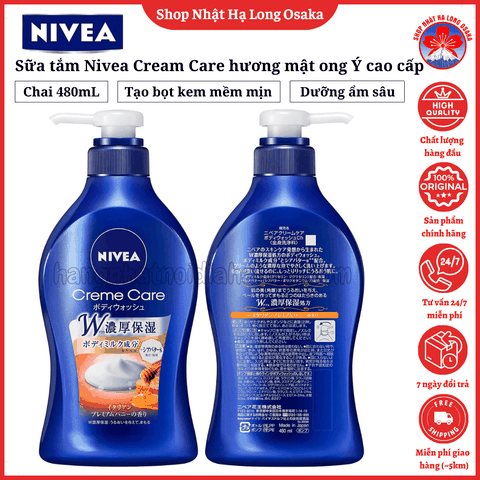 SỮA TẮM NIVEA CREAM CARE HƯƠNG MẬT ONG Ý CAO CẤP 480ML - 4901301326478