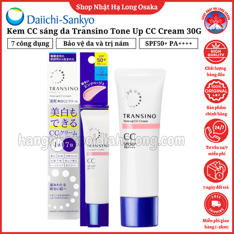 KEM CC LÀM SÁNG DA TRANSINO TONE UP CC CREAM SPF50+ PA++++ (MÀU HỒNG) 30G - 4987107635471