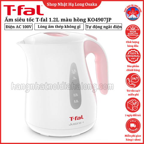 ẤM SIÊU TỐC T-FAL KO4907JP 1.2L MÀU TRẮNG HỒNG - 3045387241520