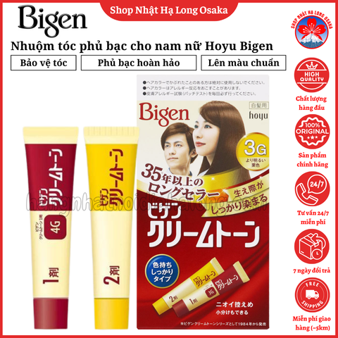 NHUỘM TÓC PHỦ BẠC CHO NAM NỮ HOYU BIGEN DẠNG KEM ĐỦ MÀU