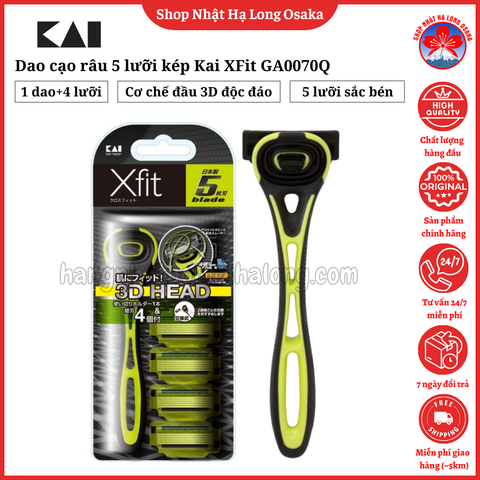 DAO CẠO RÂU 5 LƯỠI KAI XFIT KÈM 4 LƯỠI THAY THẾ - 4901331001307