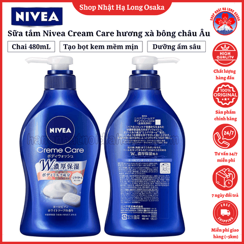 SỮA TẮM NIVEA CREAM CARE HƯƠNG XÀ PHÒNG TRẮNG CHÂU ÂU 480ML - 4901301307224