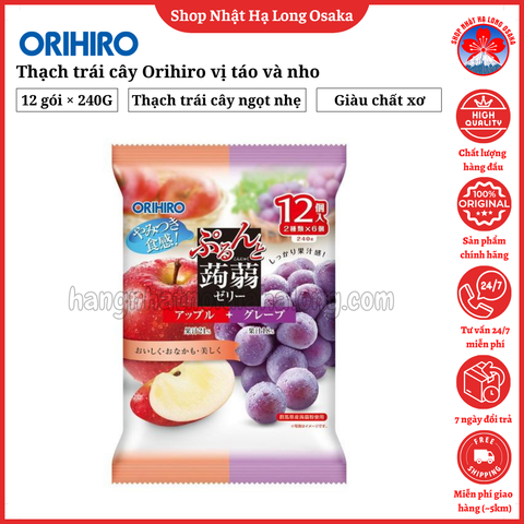 THẠCH TRÁI CÂY ORIHIRO VỊ TÁO VÀ NHO GÓI 240G - 4571157255408