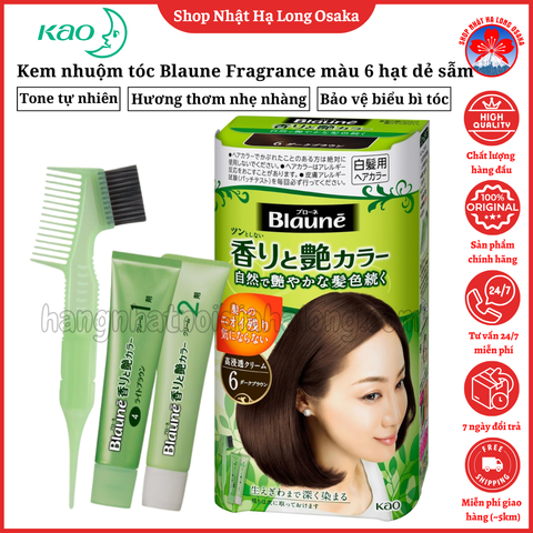 KEM NHUỘM TÓC KAO BLAUNE FRAGRANCE & GLOSS COLOR CREAM MÀU 6 HẠT DẺ SẪM - 4901301283733