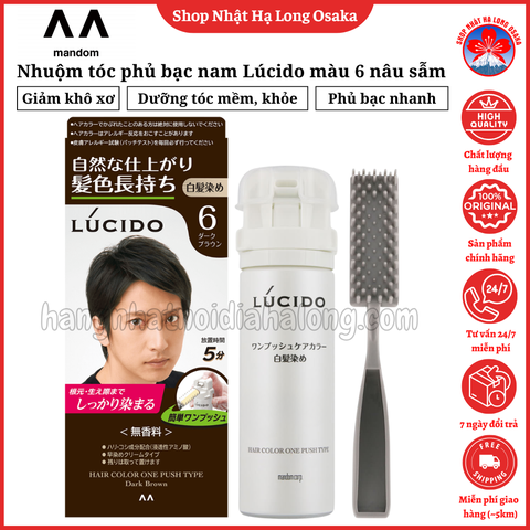 NHUỘM TÓC PHỦ BẠC CHO NAM LÚCIDO MÀU SỐ 6 NÂU SẪM - 4902806406719