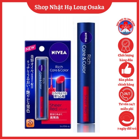 SON DƯỠNG MÔI NIVEA MÀU SHEER RED SPF 20 PA++ - 4901301325747