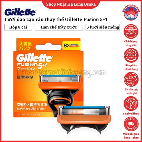 LƯỠI DAO CẠO RÂU THAY THẾ GILLETTE FUSION 5+1 HỘP 8 LƯỠI - 4987176032683