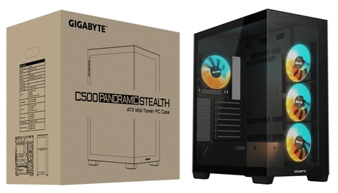 Case Gigabyte - C500 Panoramic Stealth - Black - (Màu Đen) - (GB-C500P ST)