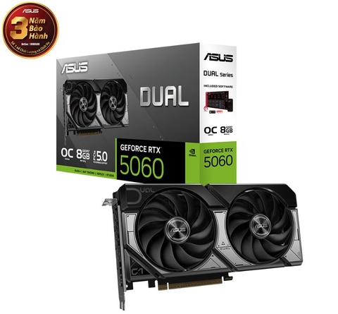 VGA ASUS Dual RTX 5060 8GB GDDR7 OC - (DUAL-RTX5060-O8G)