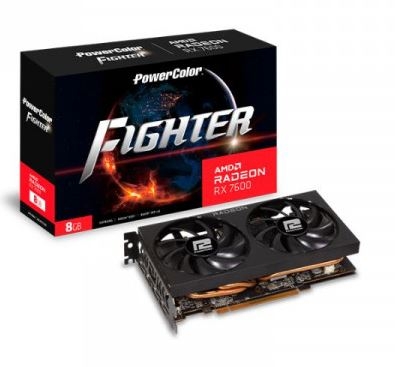 VGA PowerColor AMD Fighter Radeon RX 7600 8GB GDDR6 (RX 7600 8G-F/V2) (2 Fan)