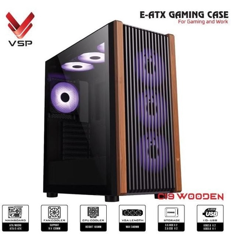 Vỏ Case VSP - C19 Woonden -  (Màu Đen) - (Không Fan)