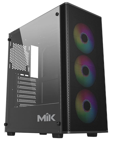 Vỏ Case MIK Aion Black 3FA - (Không Quạt) - (ATX/Mid Tower/Màu Đen)