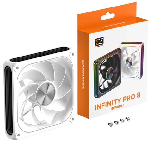 Fan Case Xigmatek - Infinity Pro 8 Arctic Reverse - (Fan Cánh Ngược) - Màu Trắng (Fan Sync main)