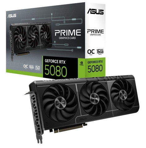 VGA Asus Prime RTX 5080 16GB OC Edition GDDR7 (3 Fan)