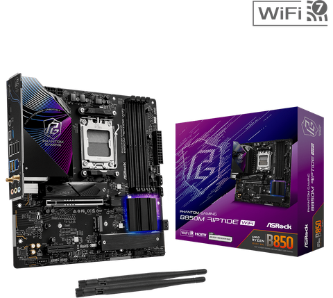 Mainboard Asrock Phantom Gaming B850M Riptide WiFi (AMD) - (DDR5)