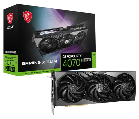 VGA MSI RTX 4070Ti SUPER 16G GAMING X SLIM – 16GB GDDR6X - Black (Màu Đen)