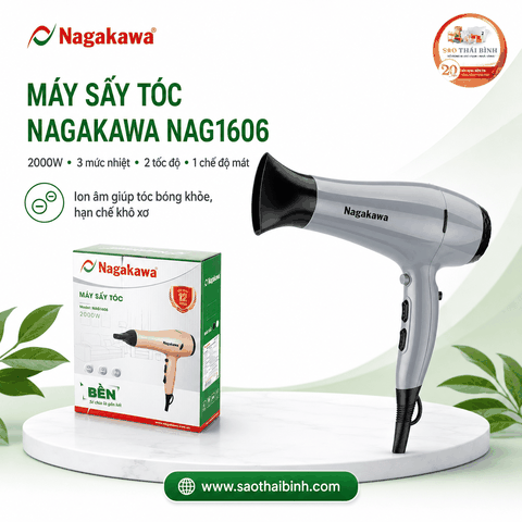 Máy sấy tóc Nagakawa NAG1606 2000W tạo ion âm