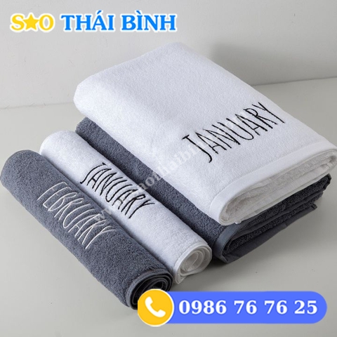 Khăn khách sạn thêu logo 1