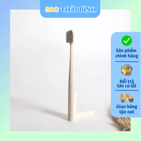 Bàn chải đánh răng thân thiện cán tròn, cước đen - Giá tốt
