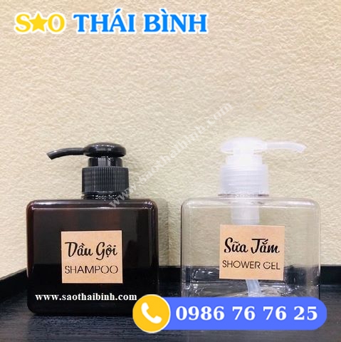 Bình đựng dầu gội sữa tắm khách sạn bằng nhựa 200ml