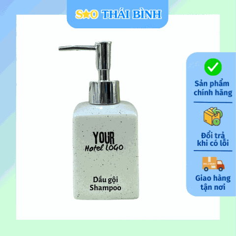 Bình GỐM đựng dầu gội sữa tắm - Dáng Chữ Nhật