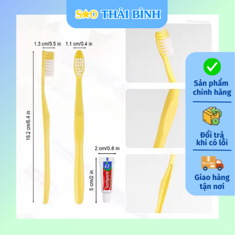 Bàn chải cán vàng giá rẻ, dùng cho nhà nghỉ