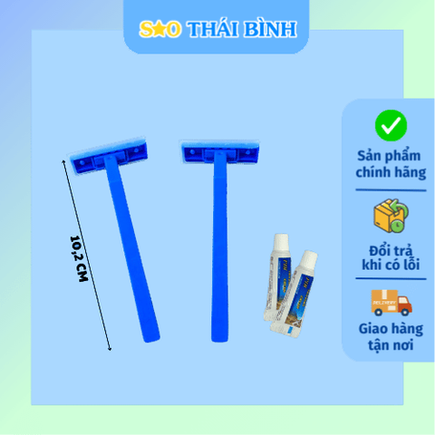 Dao cạo râu cán NHỰA MÀU XANH - In logo bao bì giá tốt