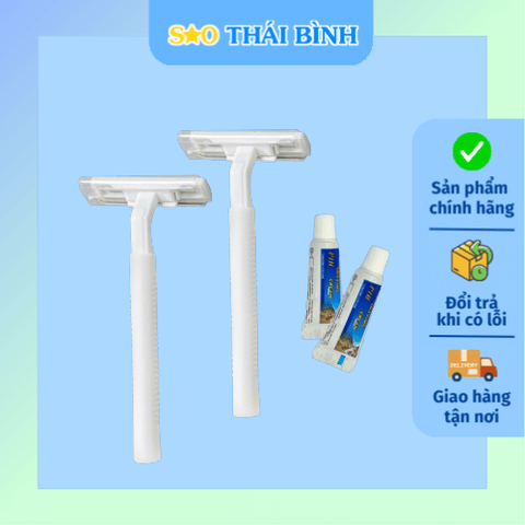Dao cạo râu cán TRÒN NHỰA TRẮNG - In logo bao bì giá tốt